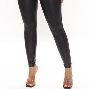 Fashion Nova Body Sculpting Coated Legging - Black